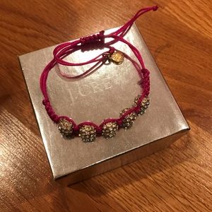 J. Crew pink and gold pull cord bracelet
